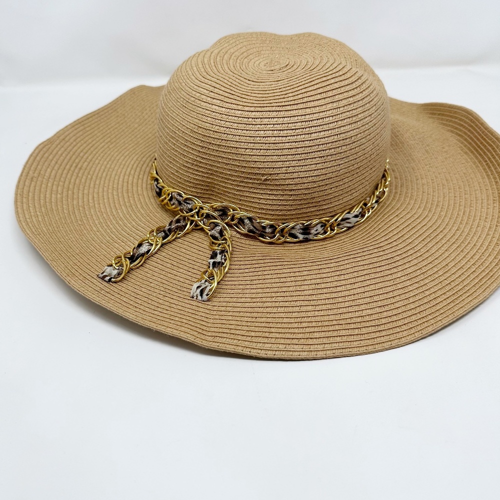 Eugenia Kim Floppy Straw Hat with Braided Chain Band